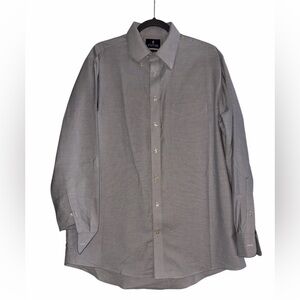 Stafford Men's Gray  Button Down Shirt Long Sleeve Size 16 1/2 (34-35)